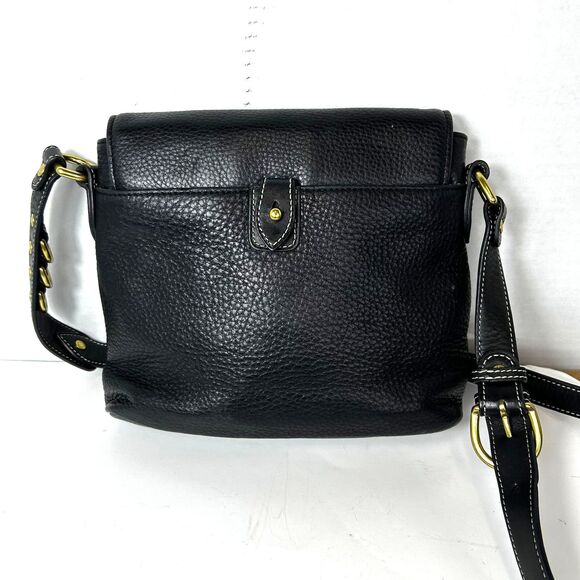 Vintage Ghurka Black Pebble Calfskin Luxury Leather Flap Shoulder Crossbody Bag - Picture 6 of 16